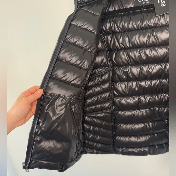 GUESS Women's Mid-Weight Hooded Balck Jacket Size 1X NWT - Picture 13 of 16